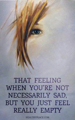 Citácia depresie - Tento pocit, keď nie ste nevyhnutne smutní, ale jednoducho sa cítite skutočne prázdni.